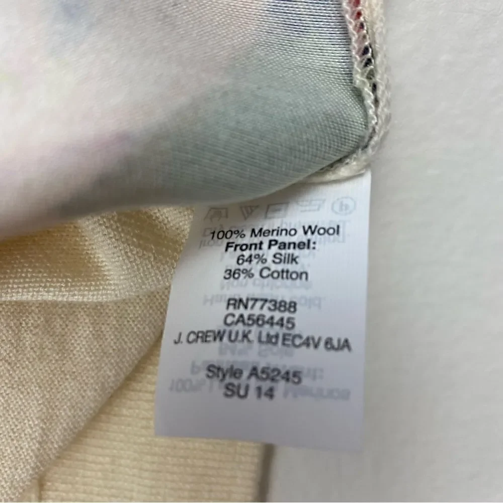 J. Crew Sweater Cove Floral Merino Wool Silk XXS Spring